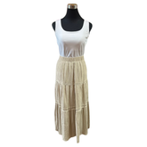 Falda Aplicación Broderie Tela Crepe